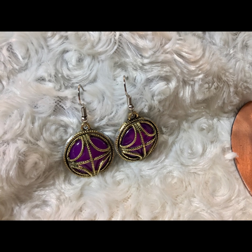 Amethyst Grape Dangle Earrings